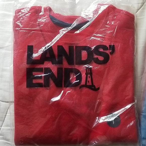 2/25!!! Lands End Waffle Long-Sleeve Shirt Boys - Picture 1 of 1